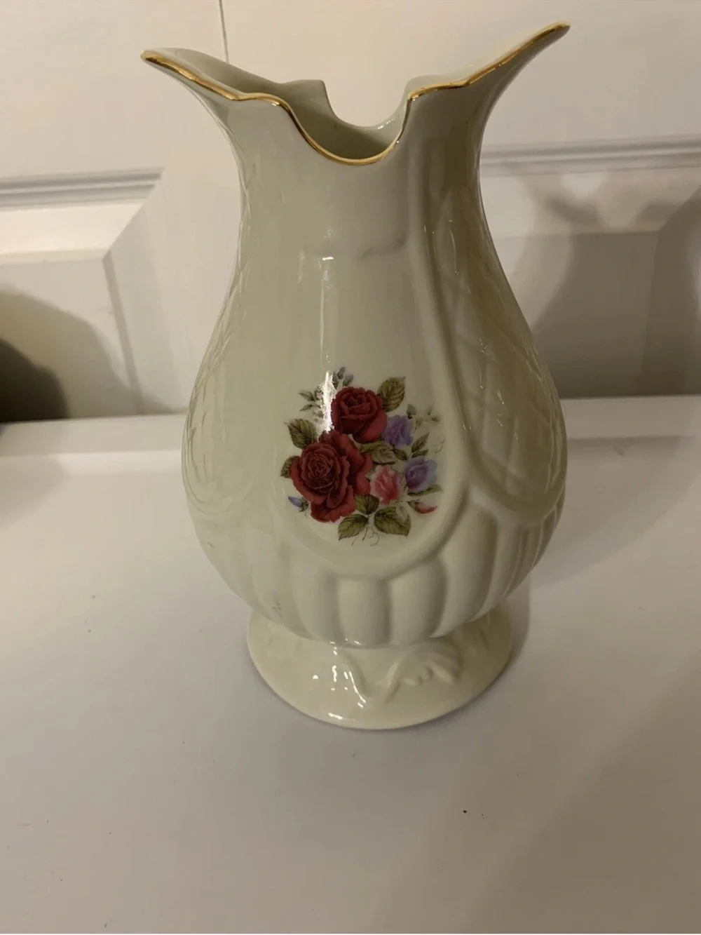 Vintage Formalities Vase by Baum Bros Ceramic Floral‎ Vase with Gold Trim
